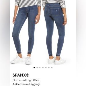 Womens Spanx Distressed cropped jeans